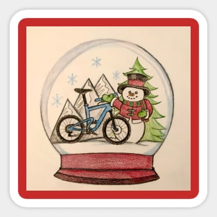 MTB,Snowman Snow Globe Sticker